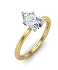 1.00CT Solitaire 5 Claw Setting Pear Shape Diamond Engagement Ring In 18K Yellow and White Gold - DG & Co. Jewellery