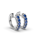 Sapphire Hoop Earrings Share Prong Setting in 18K White Gold - DG & Co. Jewellery