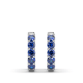 Sapphire Hoop Earrings Share Prong Setting in 18K White Gold - DG & Co. Jewellery