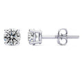 Diamond Solitaire 4 Claw Setting Screw Backing Stud Earring In 18K White Gold - DG & Co. Jewellery