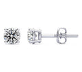 GIA Diamond Stud Solitaire Earring 1.00CT 4 Claw Setting In 18K White Gold Screw Backing - DG & Co. Jewellery