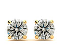 Diamond Stud Solitaire Earring 4 Claw Setting Screw Backing In 18K Yellow Gold - DG & Co. Jewellery