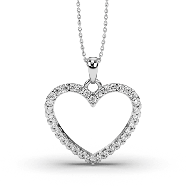 18 Karat white gold Diamond Heart Pendant - DG & Co. Jewellery
