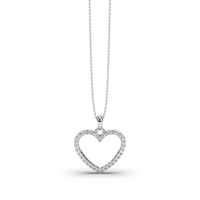 18 Karat white gold Diamond Heart Pendant - DG & Co. Jewellery