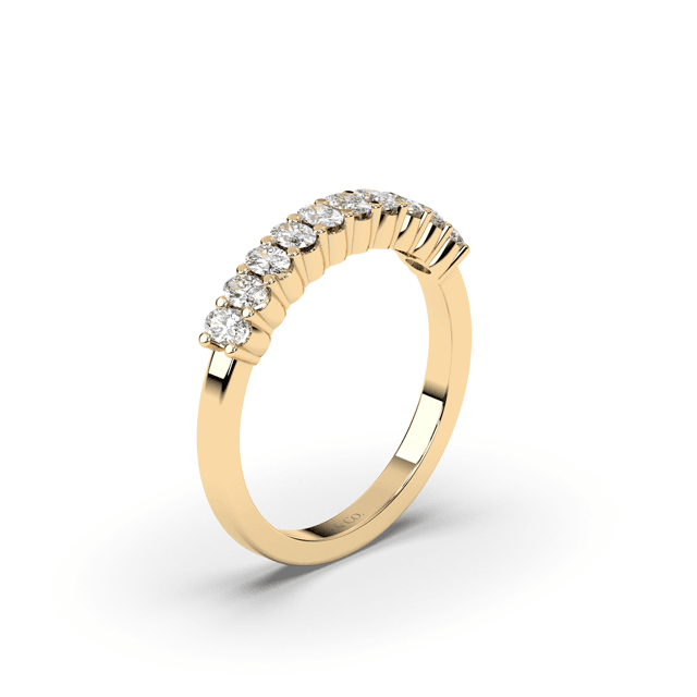 Women Wedding Ring Oval Shape Cut Diamonds Share Prong Setting In 18K Yellow Gold - DG & Co. Jewellery