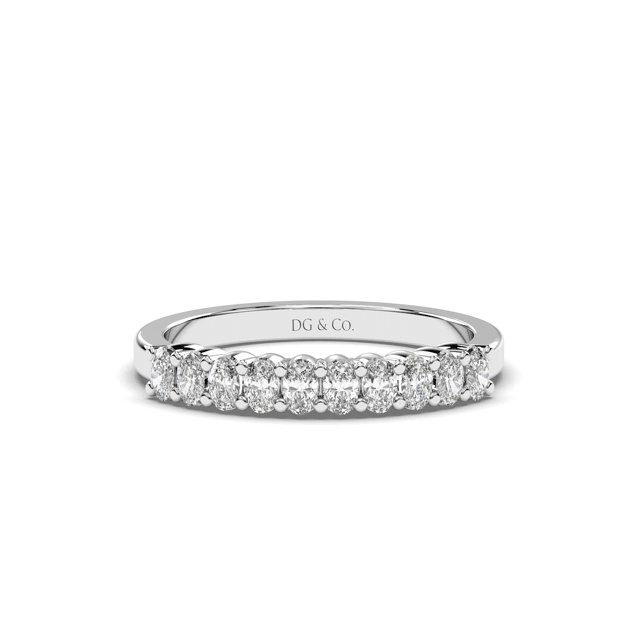 Oval Cut Share Prong Women wedding Ring In 18K White Gold - DG & Co. Jewellery