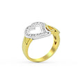 Heart Shape Diamond Ring Channel Set in 18K Yellow And White Gold - DG & Co. Jewellery