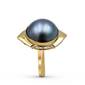 14K Yellow Gold Diamond Grey Black Mabe Pearl Ring - DG & Co. Jewellery