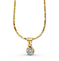 0.30CT Diamond Solitaire Pendant 4 Claw Setting In 18K Yellow Gold - DG & Co. Jewellery