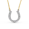 Horse Shoe Diamond Pendant Grain Set In 18K White and Yellow - DG & Co. Jewellery