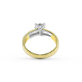 Solitaire Round Brilliant Cut Diamond Engagement Ring In 18K 2Tone Yellow and White Gold (3.20MM) - DG & Co. Jewellery