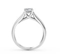 Solitaire Round Cut Brilliant Cut Diamond Engagement Ring GIA Certified In 18K White Gold (4.00MM) - DG & Co. Jewellery