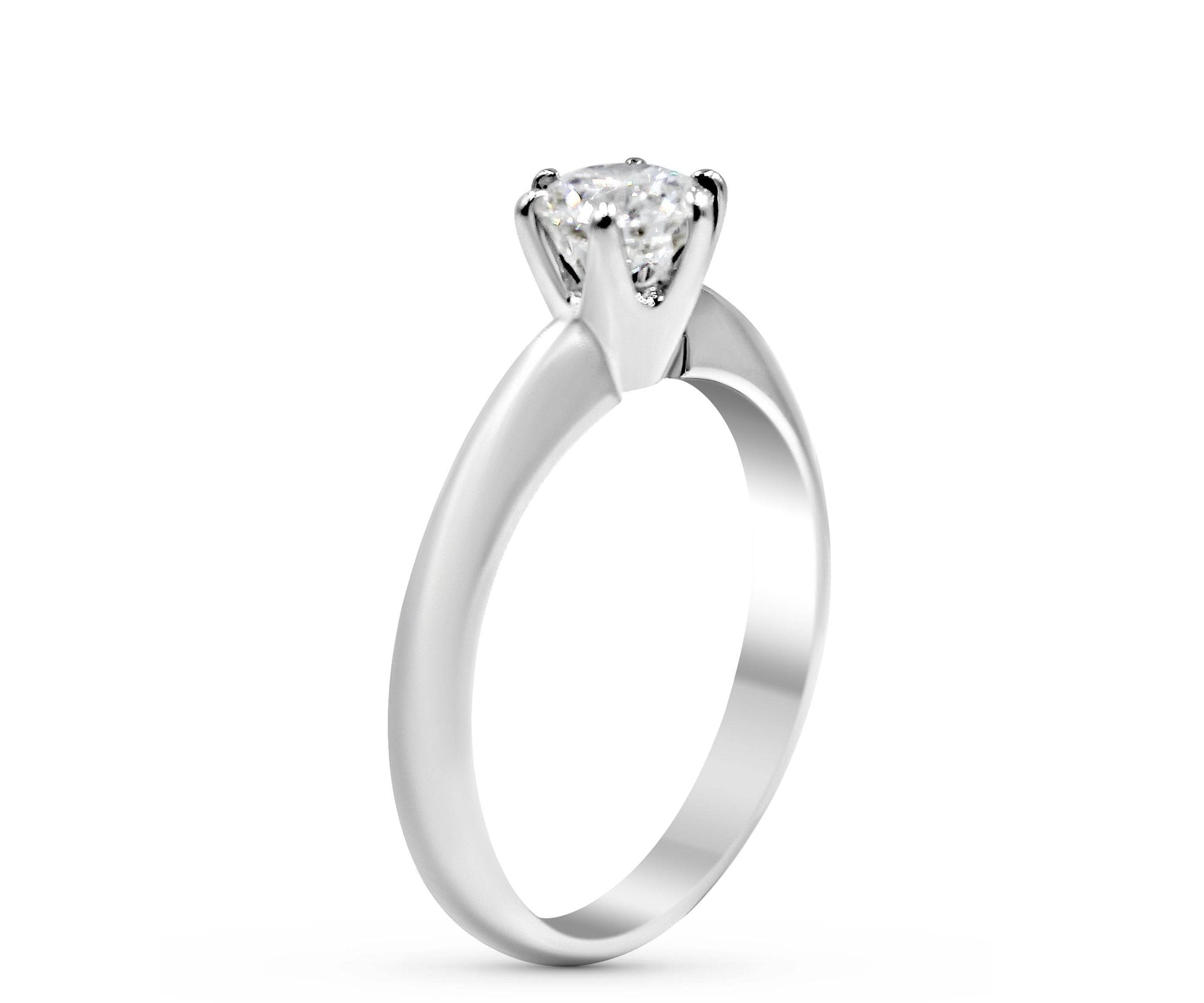 Solitaire Half a Carat Diamond Engagement Ring 6 Claw Setting In 18K White Gold - DG & Co. Jewellery