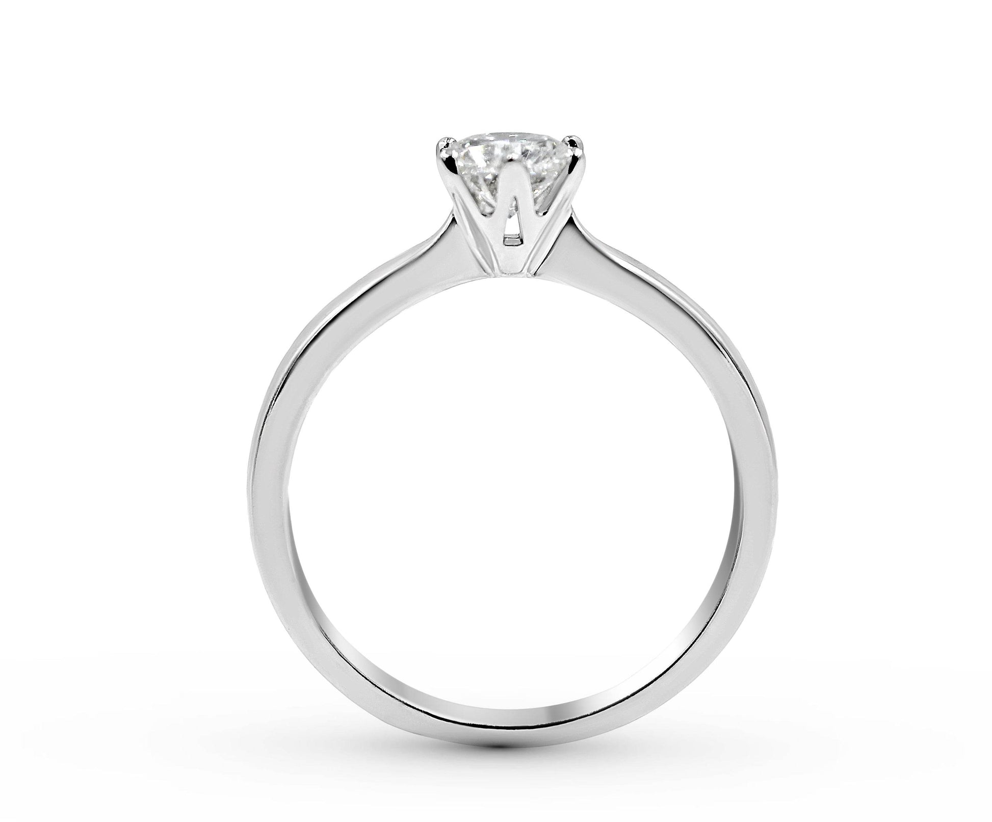Half A Carat GIA Certified Diamond Solitaire Engagement Ring 6 Claw Setting in 18K White Gold - DG & Co. Jewellery