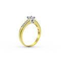 Princess Cut 4 Claw Setting Diamond Engagement Ring Channel Setting In 18K Yellow and White Gold - DG & Co. Jewellery