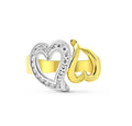 Heart Shape Diamond Ring Channel Set in 18K Yellow And White Gold - DG & Co. Jewellery