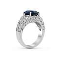 5.15CT Vintage Style Ceylon Sapphire Diamond Ring In 18K White Gold - DG & Co. Jewellery