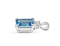 1.5CT Emerald Cut Aquamarine Diamond Pendant In 18K White Gold - DG & Co. Jewellery