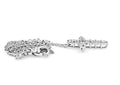 Cross Pendant Pendant 11 Natural Diamonds Pave Setting With A curb Link Chain In 18K White Gold - DG & Co. Jewellery