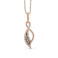 Cognac and White Diamond Pendant Pave Setting In 18K Rose Gold - DG & Co. Jewellery