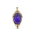 Art Deco Amethyst Brooch Pendant In 9K Yellow Gold - DG & Co. Jewellery