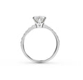 1.00CT 6 Claw GIA Certified Diamond Engagement Ring with Pave Setting Side Stone In 18K White Gold - DG & Co. Jewellery