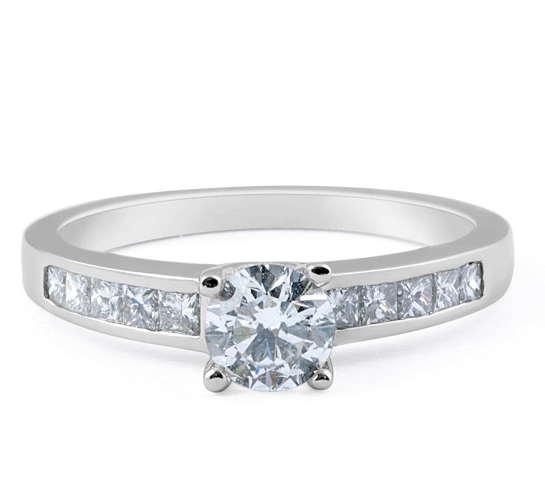 Channel Set Diamond Engagement Ring in 18 Karat White Gold - DG & Co. Jewellery