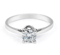 Solitaire Round Brilliant Cut Diamond Engagement Ring With A Hidden Plain Halo In 18K White Gold - DG & Co. Jewellery