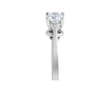Solitaire Round Brilliant Cut Diamond Engagement Ring With A Hidden Plain Halo In 18K White Gold - DG & Co. Jewellery