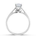 Solitaire Round Brilliant Cut Diamond Engagement Ring With A Hidden Plain Halo In 18K White Gold - DG & Co. Jewellery