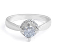 Solitaire Diamond Engagement Ring Round Brilliant Cut Hidden Halo In 18K White Gold - DG & Co. Jewellery