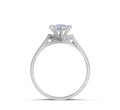 Solitaire Diamond Engagement Ring Round Brilliant Cut Hidden Halo In 18K White Gold - DG & Co. Jewellery