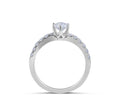 Brilliant Round Cut 6 Claw Diamond Engagement Ring Pave Setting Side Stone In 18K White Gold - DG & Co. Jewellery