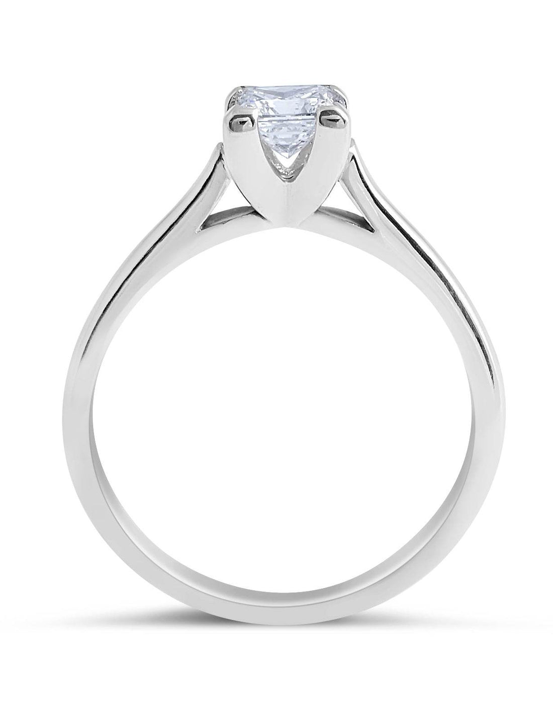 Princess Cut Diamond Solitaire Engagement Ring GIA Certified Corner Setting In 18K White Gold Princess Cut - DG & Co. Jewellery