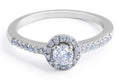 Halo Diamond Engagement Ring Pave Setting In 18 Karat White Gold - DG & Co. Jewellery