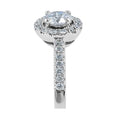 Halo Diamond Engagement Ring Pave Setting In 18 Karat White Gold - DG & Co. Jewellery