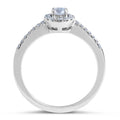 Halo Diamond Engagement Ring Pave Setting In 18 Karat White Gold - DG & Co. Jewellery