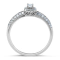 Emerald Cut Halo Diamond Engagement Ring Pave Setting In 18 Karat White Gold - DG & Co. Jewellery