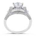 Vintage Style Round Cut Milgrain Setting Halo Diamond Engagement Ring in 18 Karat White Gold - DG & Co. Jewellery