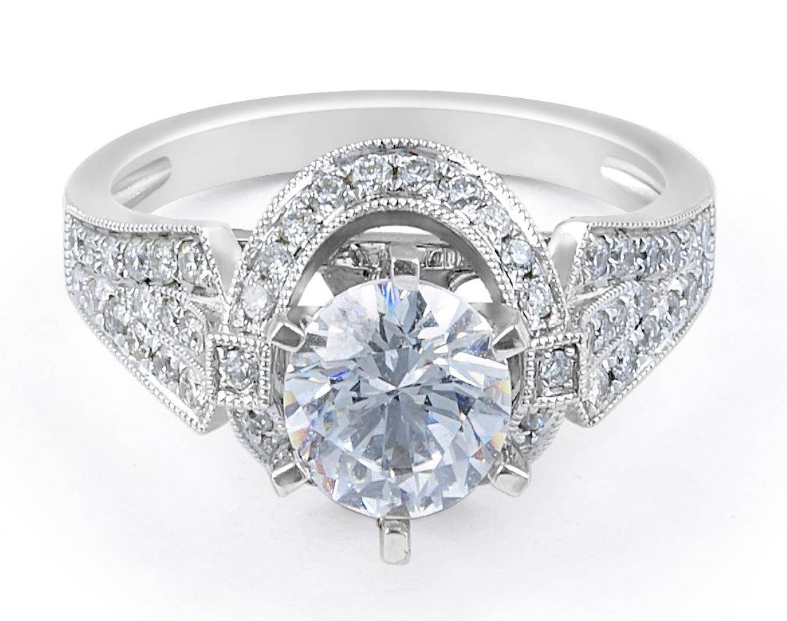 Halo Diamond Engagement Ring in 18 Karat White Gold - DG & Co. Jewellery