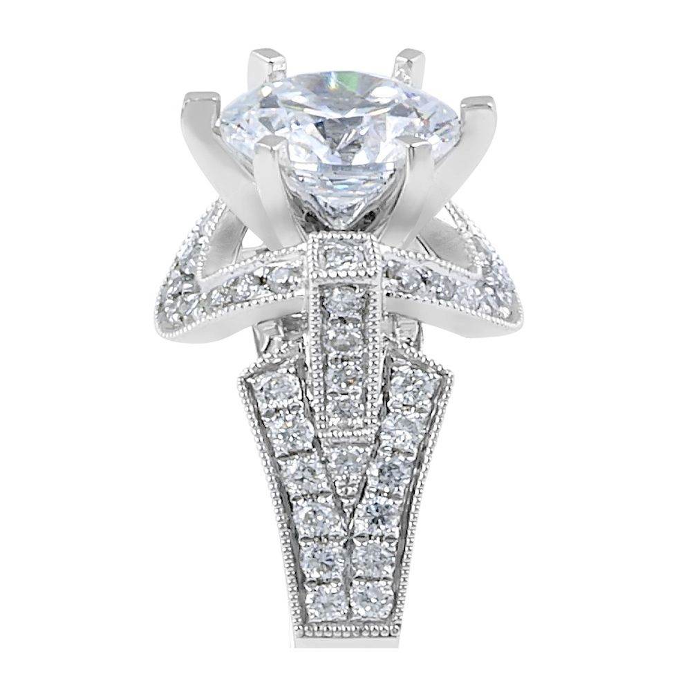 Halo Diamond Engagement Ring in 18 Karat White Gold - DG & Co. Jewellery