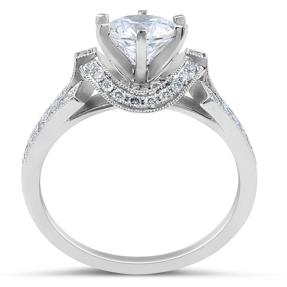 Halo Diamond Engagement Ring in 18 Karat White Gold - DG & Co. Jewellery
