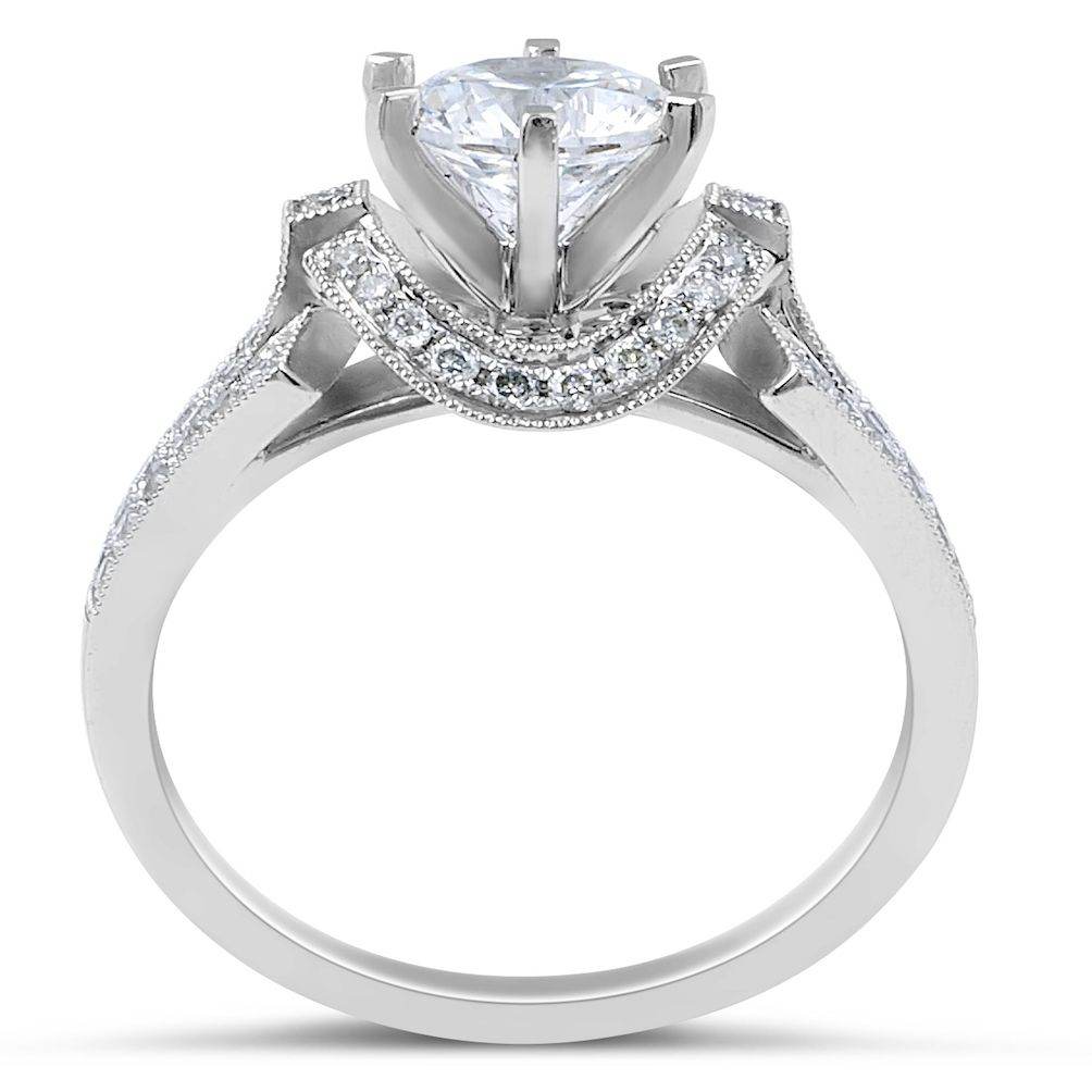 Halo Diamond Engagement Ring in 18 Karat White Gold - DG & Co. Jewellery