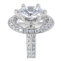 Halo Diamond Engagement Ring Milgrain Setting In 18 Karat White Gold - DG & Co. Jewellery