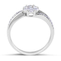 Diamond Engagement Ring Invisible Setting Centre Stone Pave Setting Side Stones In 18K White Gold - DG & Co. Jewellery