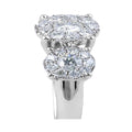 Invisible Setting Round Cut Trilogy Diamond Halo Ring In 18K White Gold - DG & Co. Jewellery