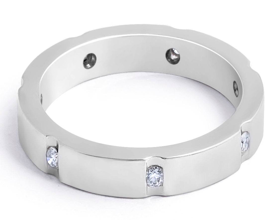 18 Karat White Gold Diamond Wedding Band in 3.3MM Thickness - DG & Co. Jewellery
