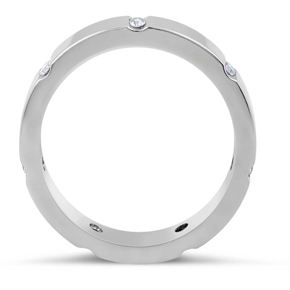 18 Karat White Gold Diamond Wedding Band in 3.3MM Thickness - DG & Co. Jewellery