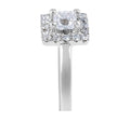 GIA Certified Princess Cut Halo Diamond Engagement Ring in 18 Karat White Gold In a Plain Band - DG & Co. Jewellery