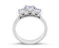 Trilogy Three-stones Princess Cut Diamond Engagement Ring Corner 4 Claw Setting In 18K White Gold - DG & Co. Jewellery
